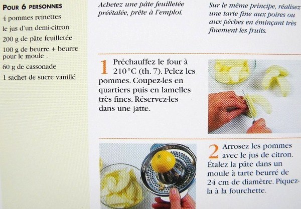 Fiche cuisine : Tarte fine aux pommes Fiche cuisine : Tarte fine aux pommes