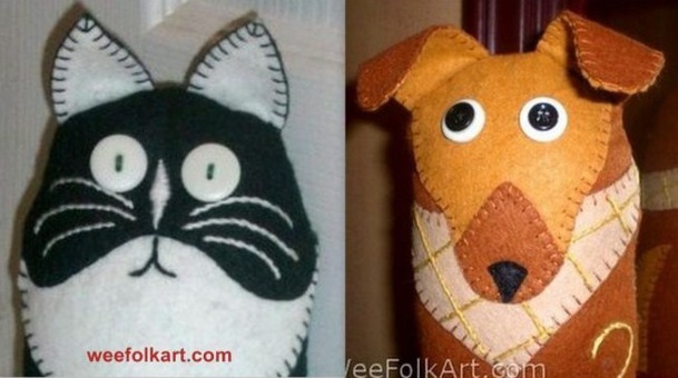 Tutoriel Chat et Chien bloc-porte en feutrine Tutoriel Chat et Chien bloc-porte en feutrine