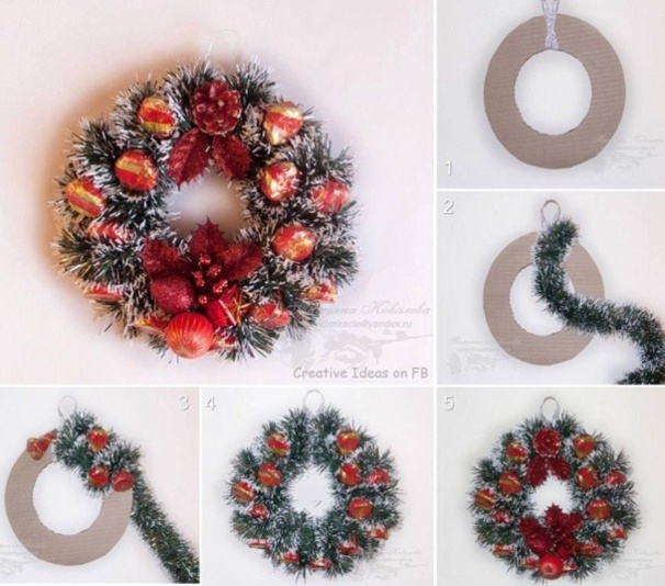 Plusieurs tutos pour faire une couronne de Noël !
