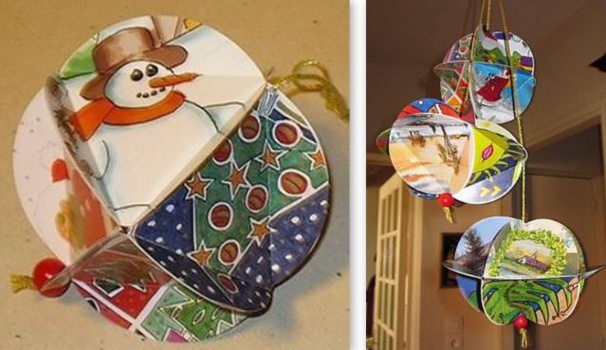 Faire une boule de Noël en matériau de récup !