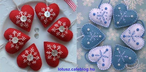 Faire un coeur de Noël en feutrine !