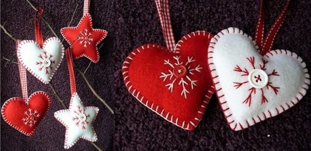 Faire un coeur de Noël en feutrine !