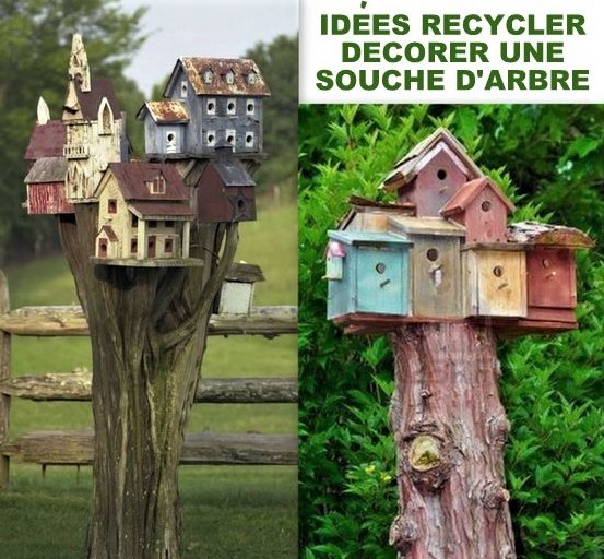 Idées recyclages et décorations souches d'arbres