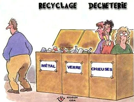 Dessins humoristiques "le recyclage" des déchets !