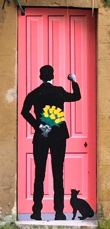 Chats peintures sur portes Chats peintures sur portes