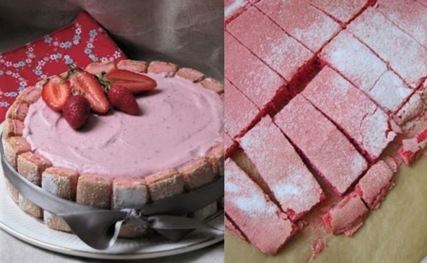 Gâteaux de biscuits roses de Reims