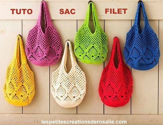 Tutos sac filet au crochet