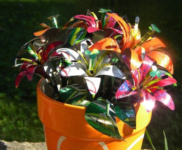 Faire de jolies fleurs à base de récup !