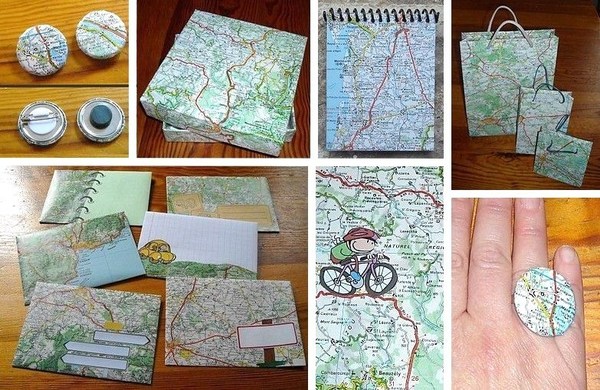 Idées récup et recyclage des vieilles cartes routières ! Idées récup et recyclage des vieilles cartes routières !