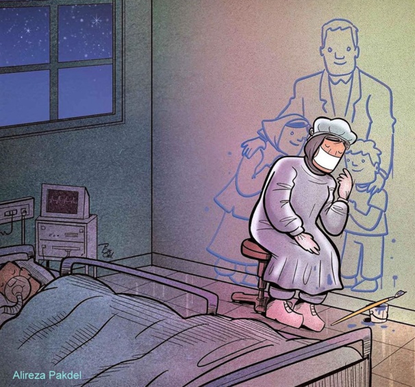 Dessins coronavirus en hommage au personnel soignant