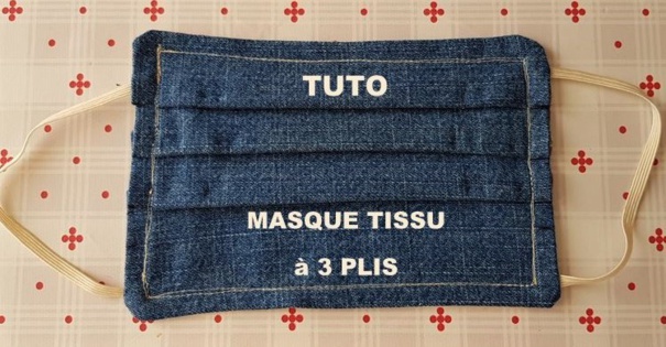 Tutoriel couture : masque tissu 3 plis en jean Tutoriel couture : masque tissu 3 plis en jean