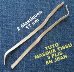 Tutoriel couture : masque tissu 3 plis en jean