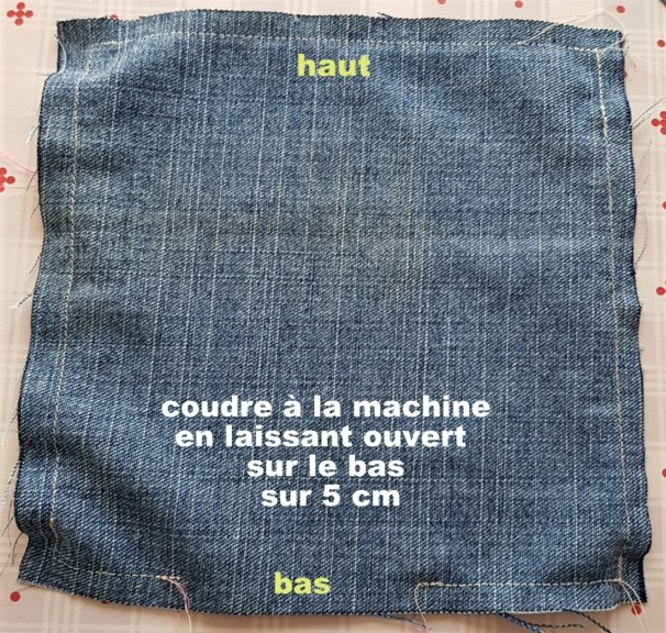 Tutoriel couture : masque tissu 3 plis en jean