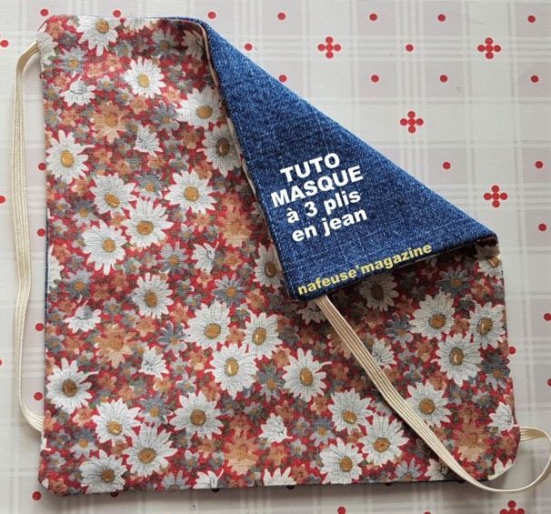 Tutoriel couture : masque tissu 3 plis en jean