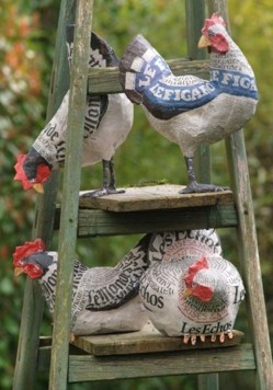 Poules décoratives pour le jardin !