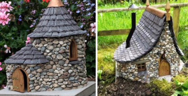 Maisons miniatures en pierre pour décorer le jardin