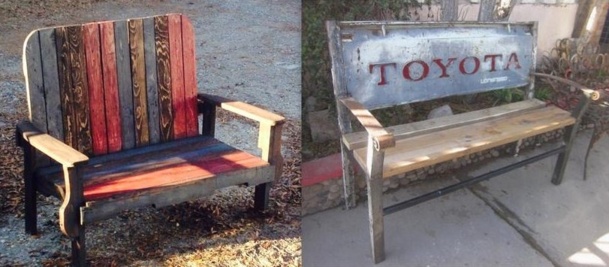 De jolis bancs en bois, faits maison pour le jardin De jolis bancs en bois, faits maison pour le jardin