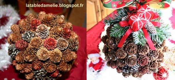 Idées Décorations de Noël en pommes de pin