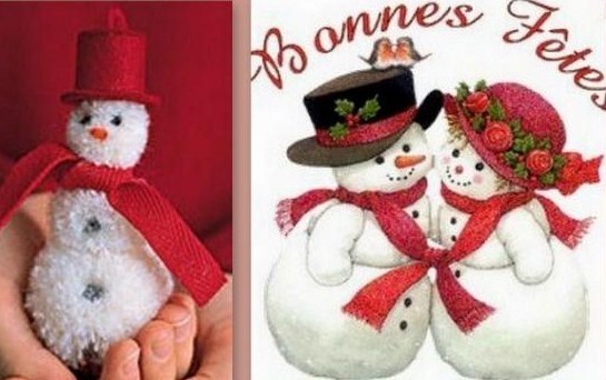 De jolis Bonhommes de neige faits maison ! De jolis Bonhommes de neige faits maison !
