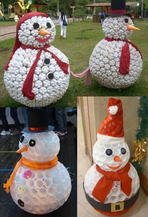 De jolis Bonhommes de neige faits maison ! De jolis Bonhommes de neige faits maison !
