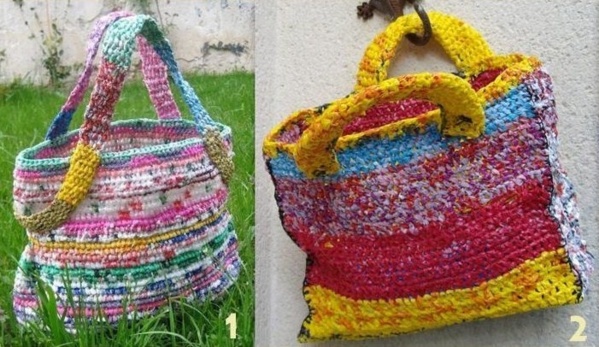 Recycler et crocheter des sacs plastique !