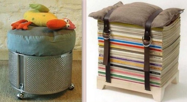 Faire un pouf ou siège d'appoint en recyclant Faire un pouf ou siège d'appoint en recyclant
