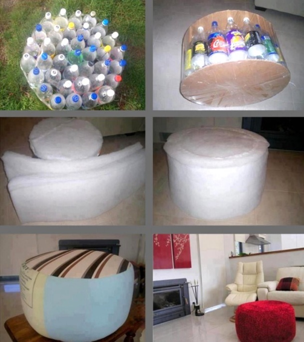 Faire un pouf ou siège d'appoint en recyclant Faire un pouf ou siège d'appoint en recyclant