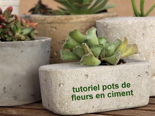  Faire  des pots  de fleurs en  ciment  les tutos