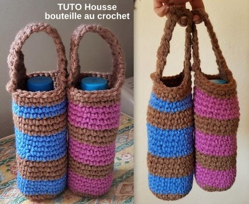 Tutoriel housse bouteille au crochet pour petite bouteille