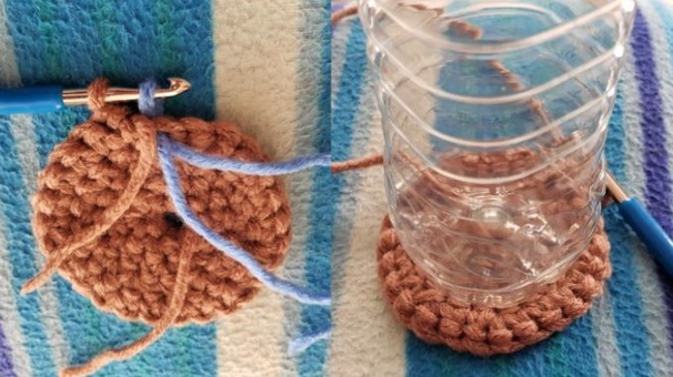 Tutoriel housse bouteille au crochet pour petite bouteille Tutoriel housse bouteille au crochet pour petite bouteille