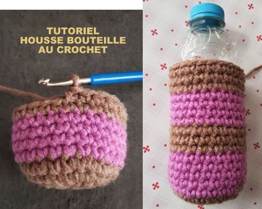 Tutoriel housse bouteille au crochet pour petite bouteille Tutoriel housse bouteille au crochet pour petite bouteille
