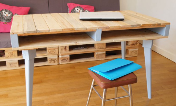 Faire un bureau en bois de palette, des modèles