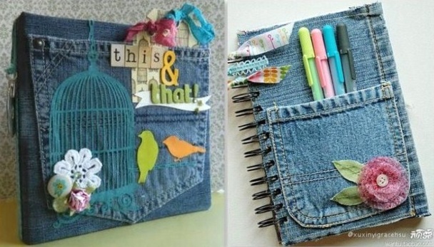 Couvertures de livres en jean recyclé, des modèles Couvertures de livres en jean recyclé, des modèles