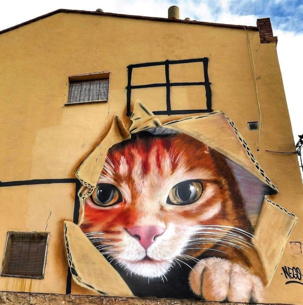 Street Art fresques peintures chats