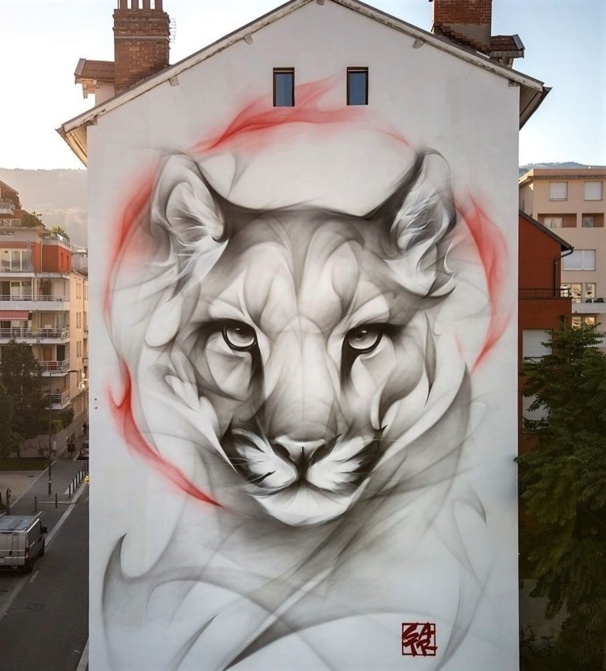 Street Art fresques peintures chats