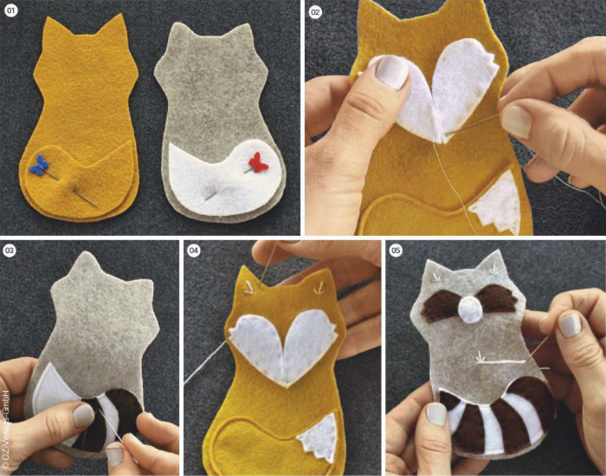 Tutoriel Renard et Raton laveur en feutrine