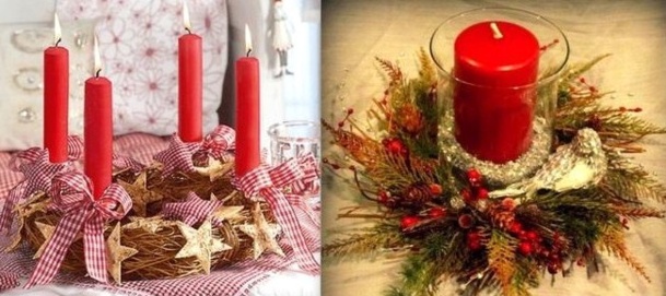 Idées décorations bougies de Noël