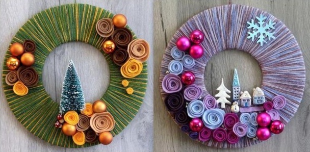 Tutoriel faire une couronne de Noël avec de la laine et du carton Tutoriel faire une couronne de Noël avec de la laine et du carton