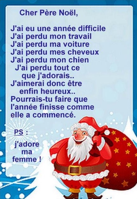 3 lettres drôles pour le Père Noël !