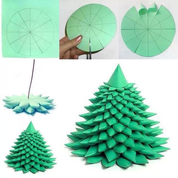 Tutos petits sapins de Noël en papier Tutos petits sapins de Noël en papier