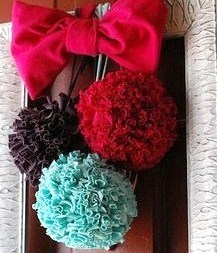 Tutoriel gros pompons chutes tissu Tutoriel gros pompons chutes tissu