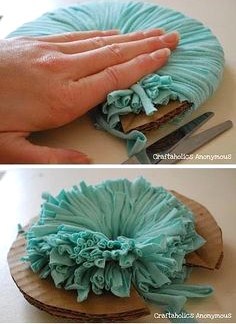Tutoriel gros pompons chutes tissu Tutoriel gros pompons chutes tissu