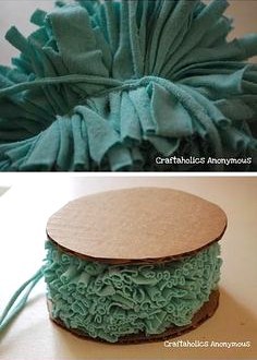 Tutoriel gros pompons chutes tissu Tutoriel gros pompons chutes tissu