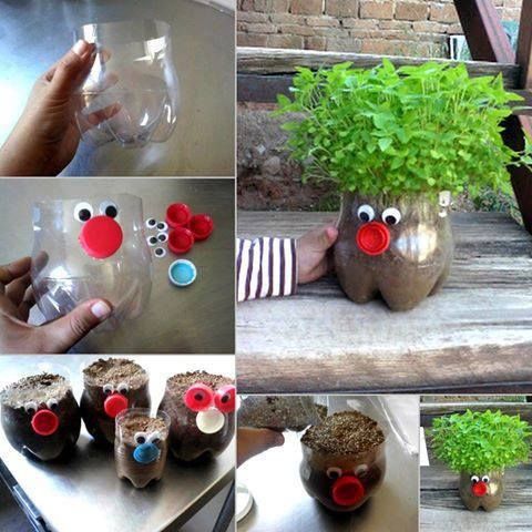 Jardinières en bouteille plastique, de la récup utile et économique ! Jardinières en bouteille plastique, de la récup utile et économique !