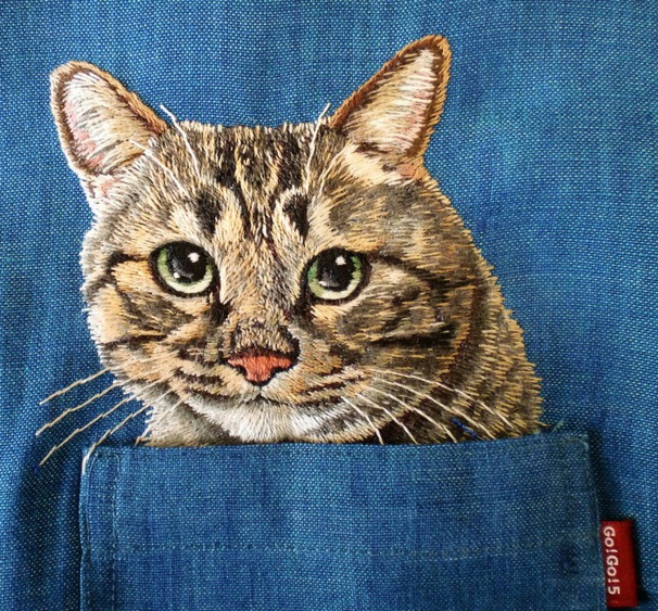 Les superbes broderies de chats et de chiens d'Hiroko Kubota