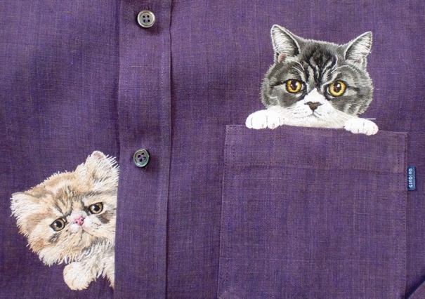 Les superbes broderies de chats et de chiens d'Hiroko Kubota