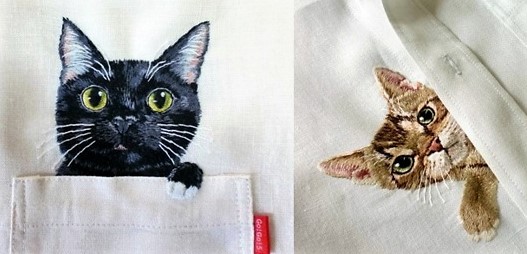 Les superbes broderies de chats et de chiens d'Hiroko Kubota