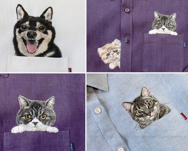 Les superbes broderies de chats et de chiens d'Hiroko Kubota