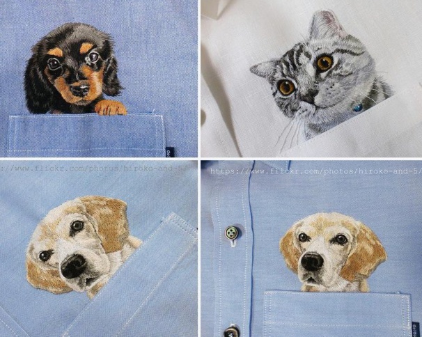 Les superbes broderies de chats et de chiens d'Hiroko Kubota