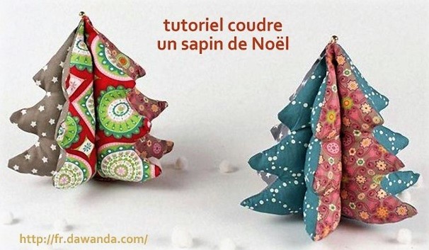 Jolis modèles de petits sapins de Noël en feutrine.